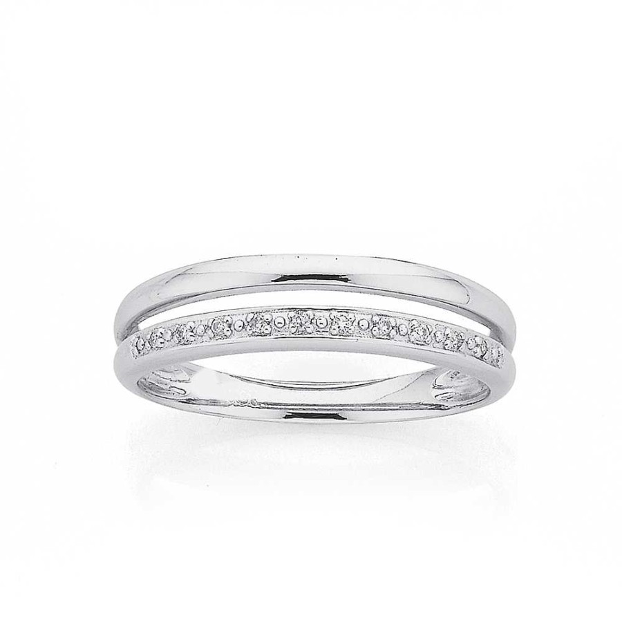 Rings Pascoes | 9Ct White Gold Diamond Ring