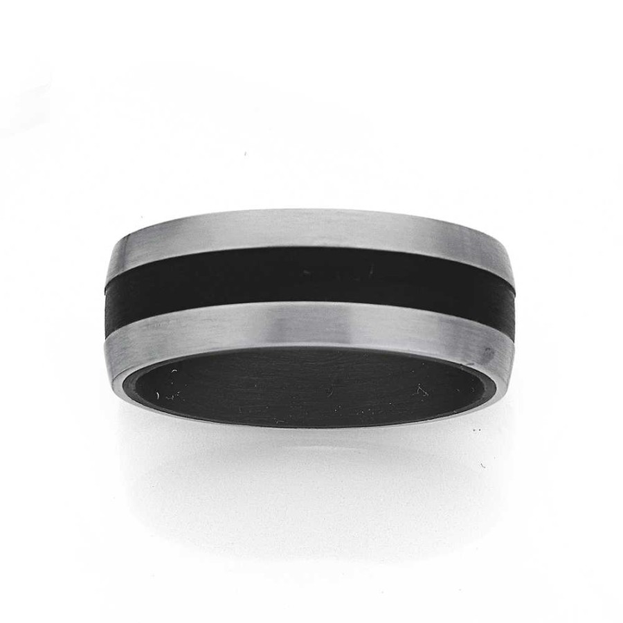 Rings Pascoes | Chisel Stainless Steel Stripe Ring