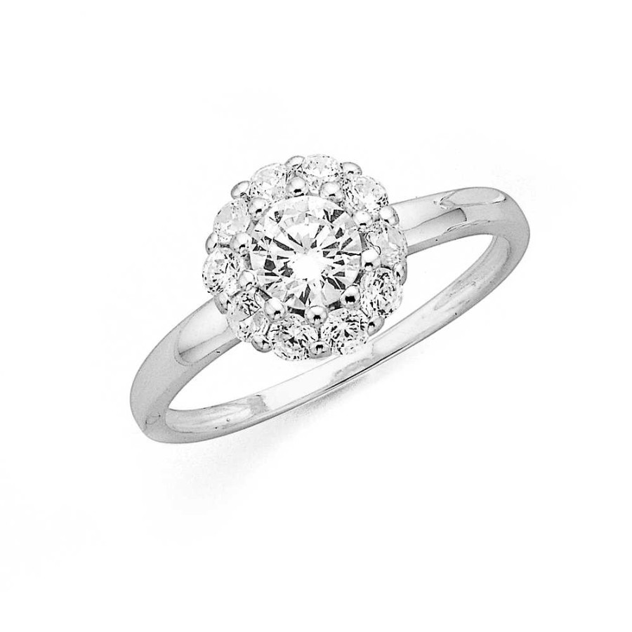 Rings Pascoes | Sterling Silver Cubic Zirconia Cluster Ring