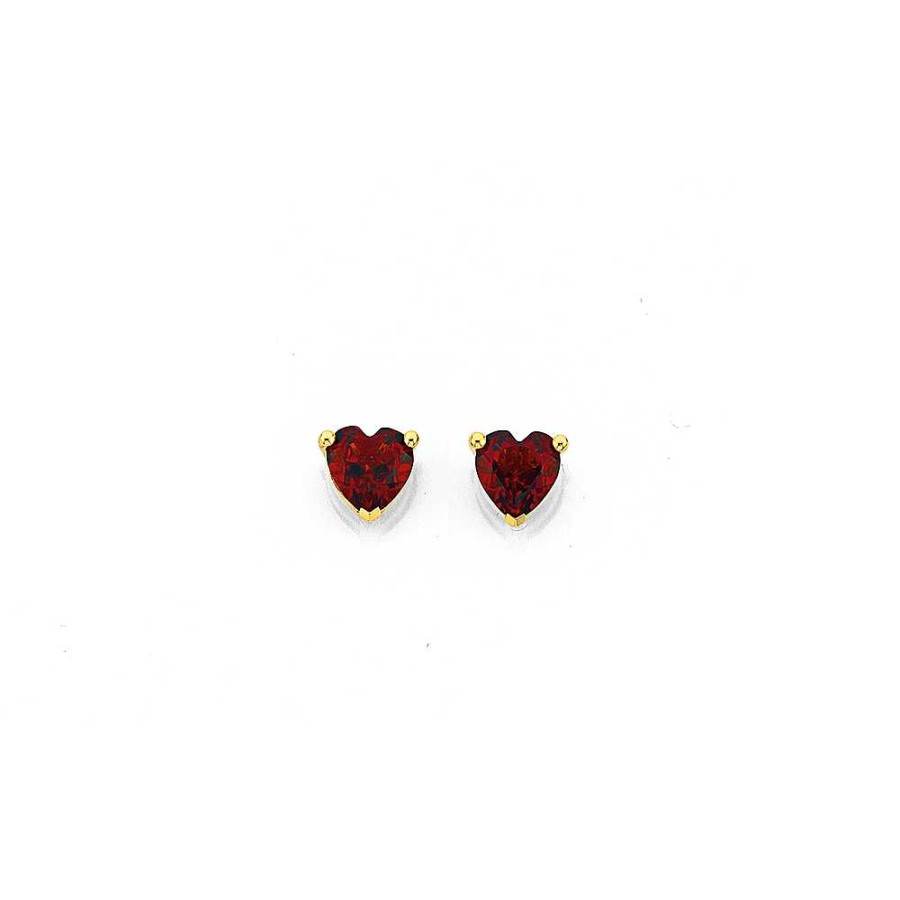 Earrings Pascoes | 9Ct Garnet 5Mm Studs