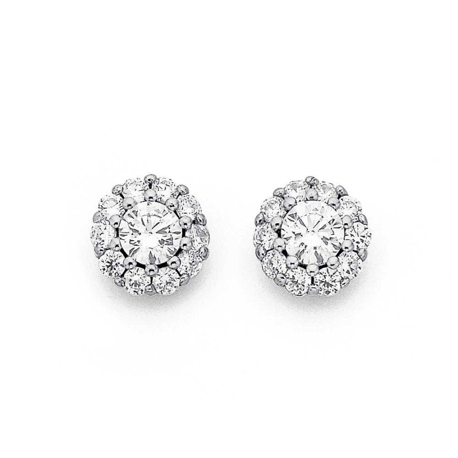 Earrings Pascoes | Sterling Silver Cubic Zirconia Cluster Studs