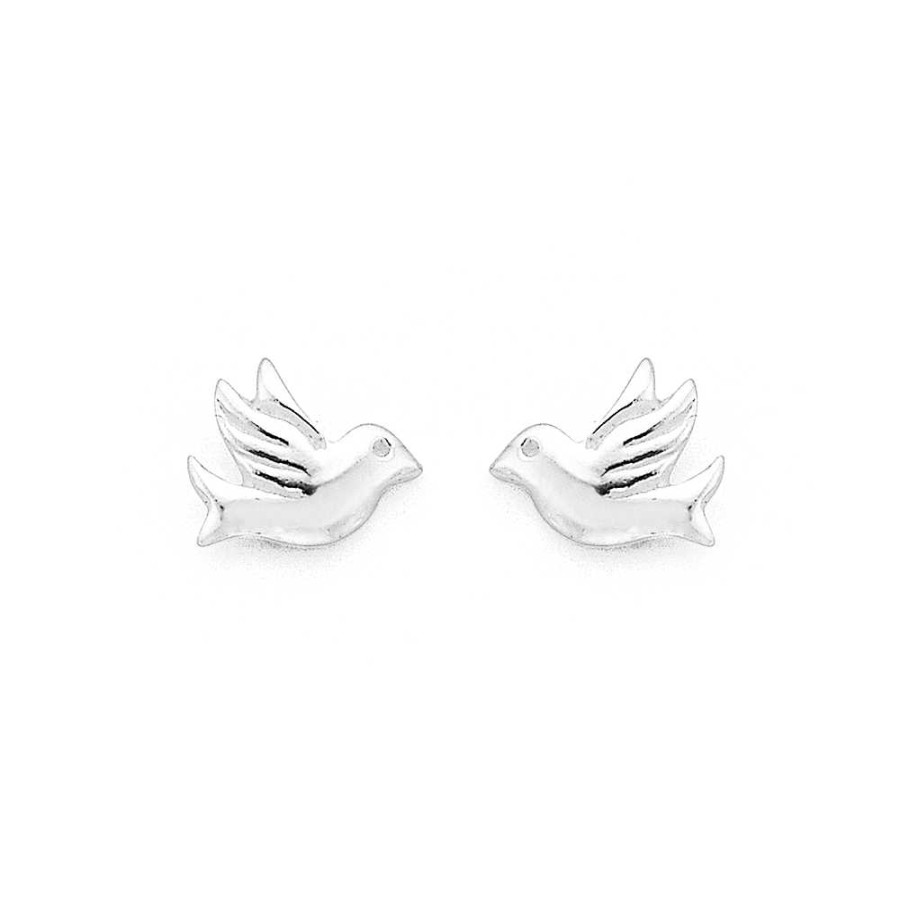 Earrings Pascoes | Flying Dove Studs In Sterling Silver