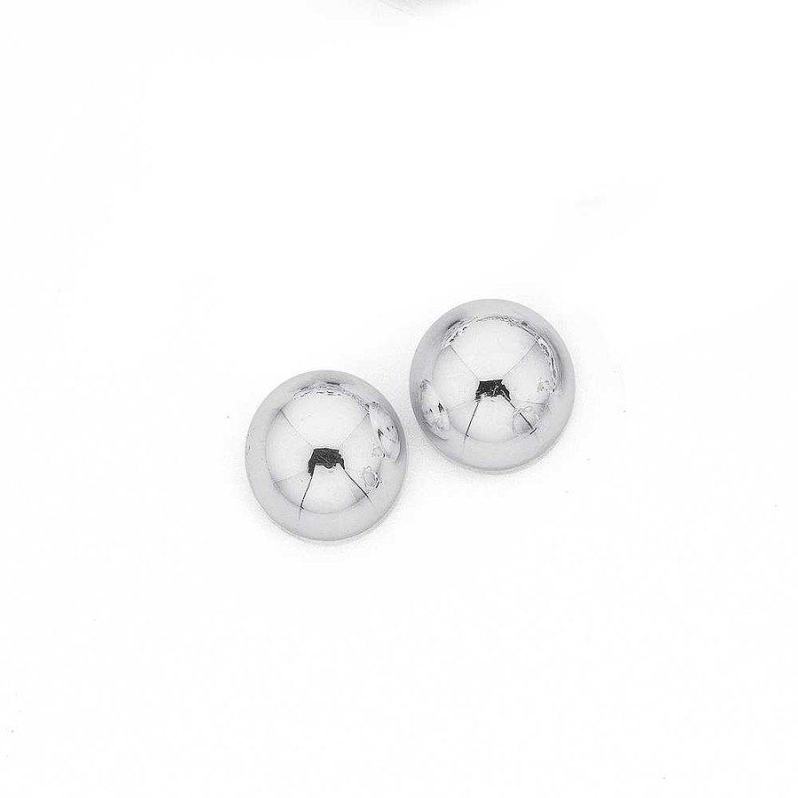 Earrings Pascoes | Sterling Silver 10Mm Half Dome Stud Earrings