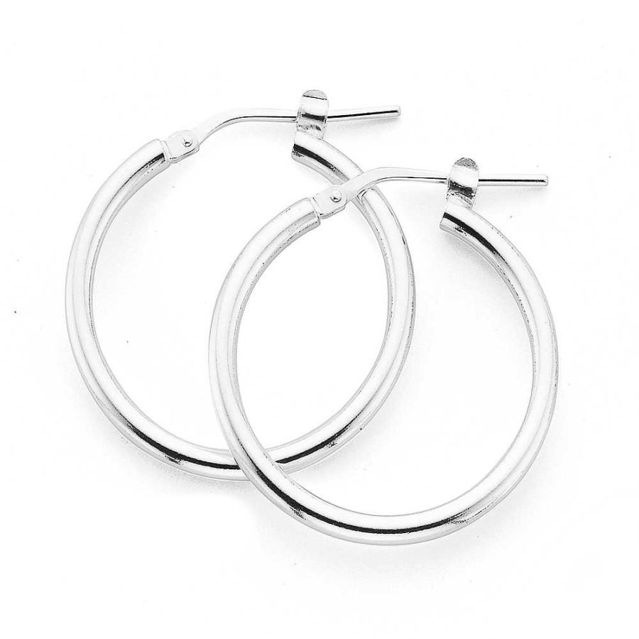 Earrings Pascoes | Sterling Silver 20Mm Hoop Earrings