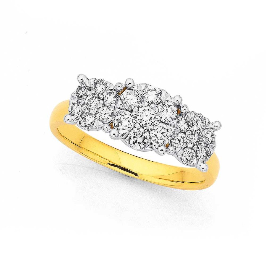 Rings Pascoes | 9Ct Gold, Diamond Set Ring Total Diamond Weight=.70Ct