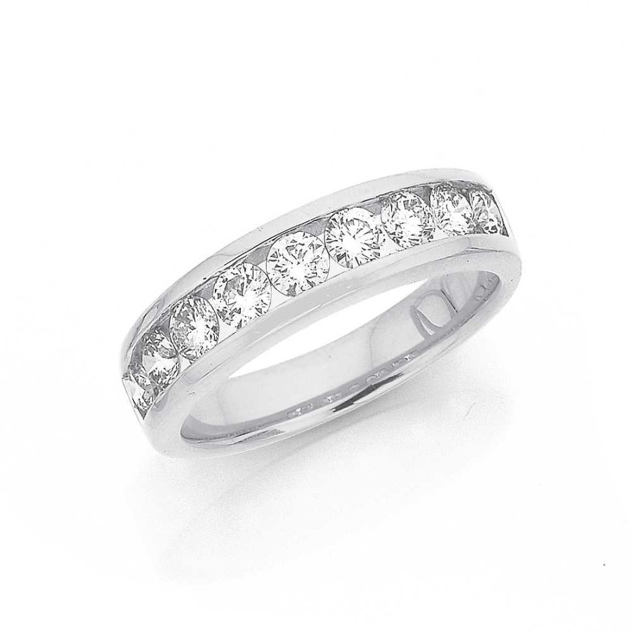 Rings Pascoes | 18Ct White Gold Diamond Band Tdw=1Ct