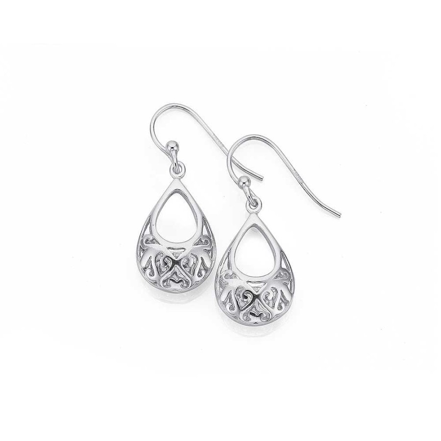 Earrings Pascoes | Sterling Silver Filigree Drop Earrings