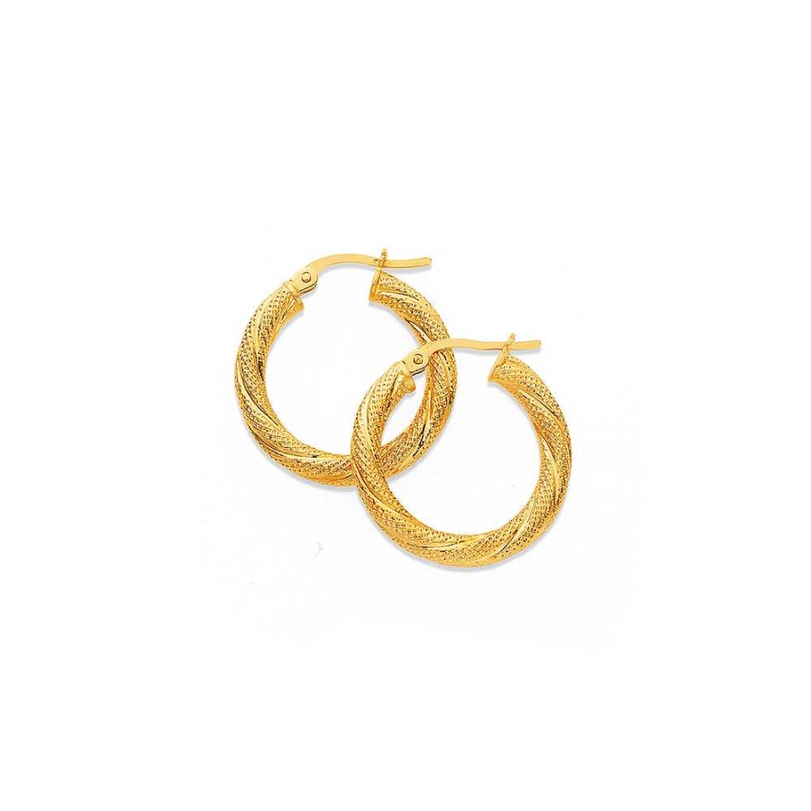 Earrings Pascoes | 9Ct 15Mm Twist Hoops