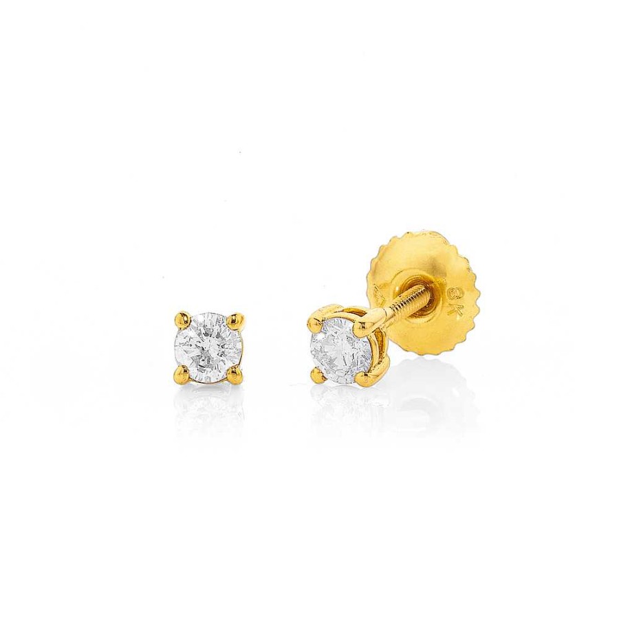 Earrings Pascoes | 18Ct Diamond Screwback Studs Tdw=.25Ct