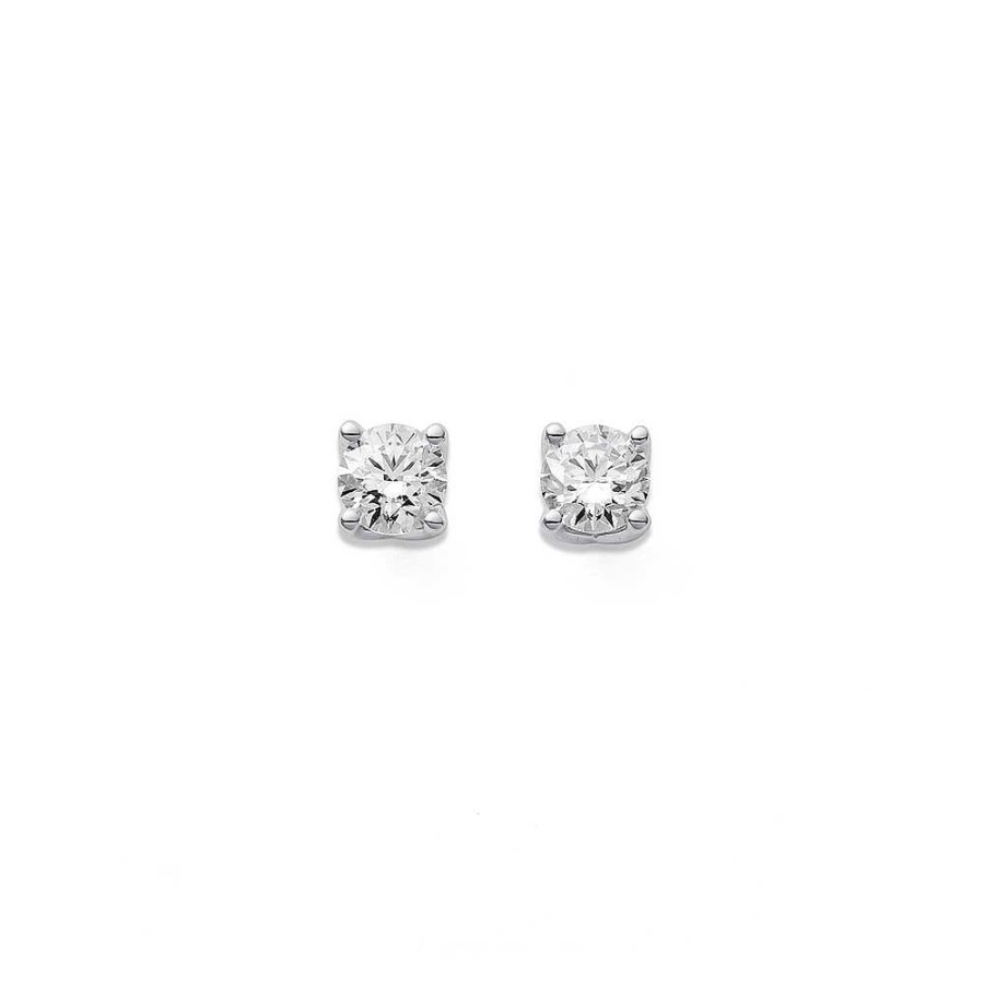 Earrings Pascoes | 10Ct Wg, Element Lab Diamond 1Ct Total Weight Studs With 4 Claws