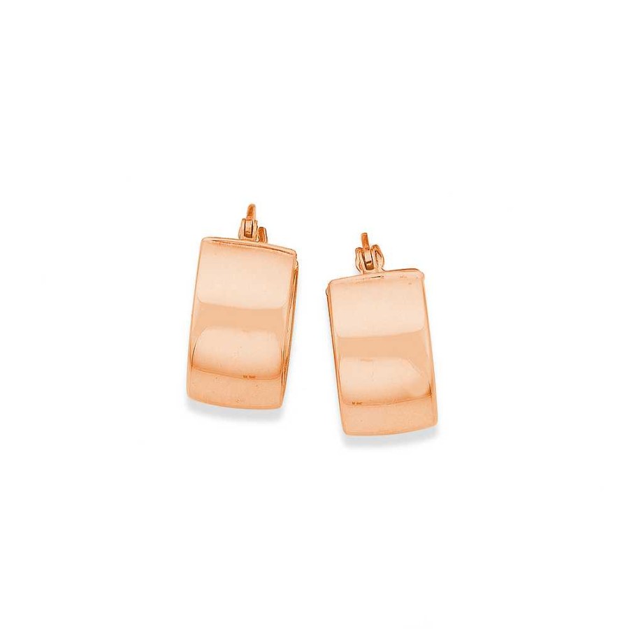 Earrings Pascoes | 9Ct 10Mm Rose Gold Wide Polished Hoops