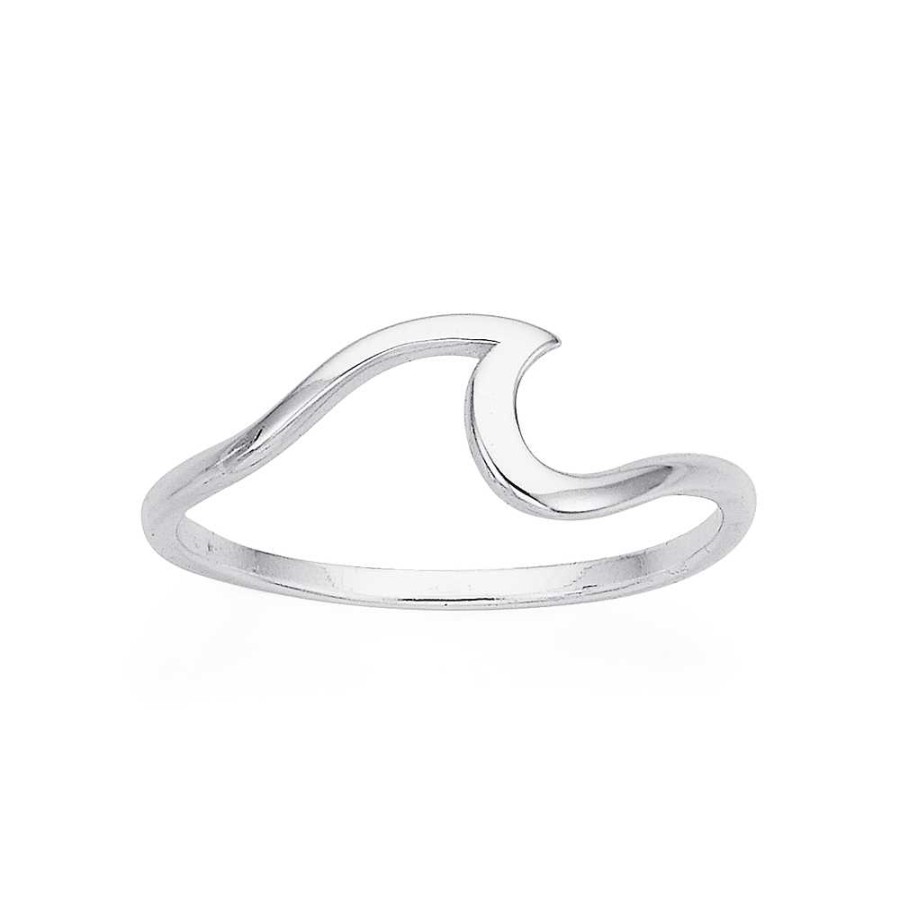 Rings Pascoes | Sterling Silver Fine Wave Ring Size Q