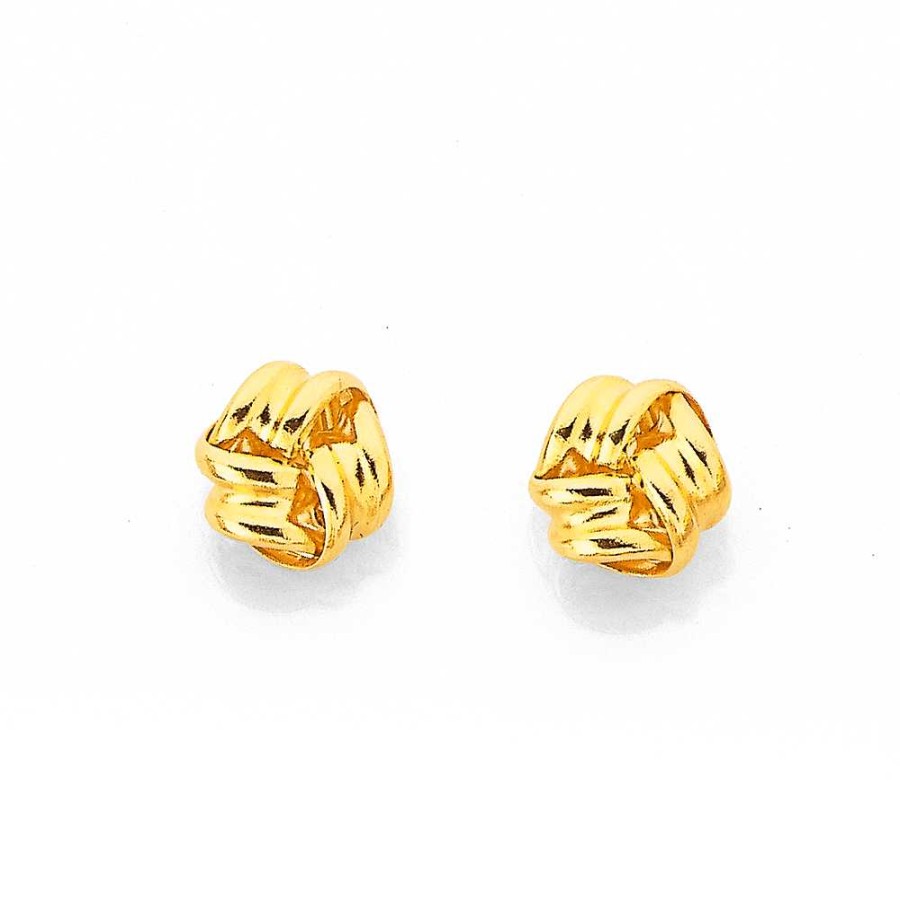 Earrings Pascoes | 9Ct Gold 5Mm Love Knot Stud Earrings