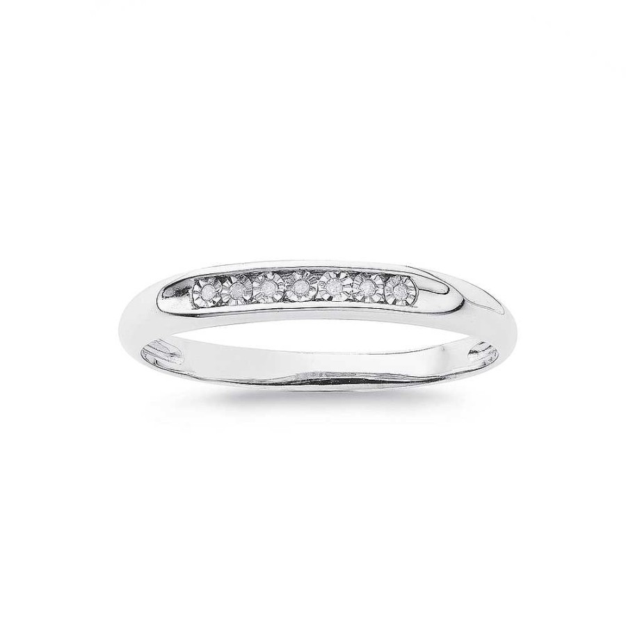 Rings Pascoes | 9Ct White Gold Diamond Set Ring