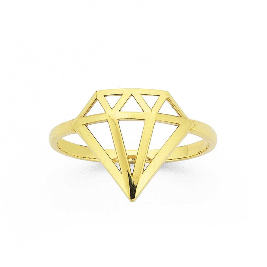 Rings Pascoes | 9Ct Diamond Shaped Ring