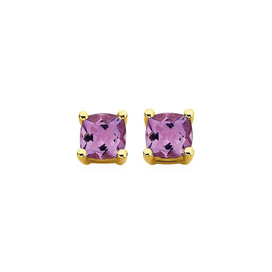 Earrings Pascoes | 9Ct Amethyst Stud Earrings