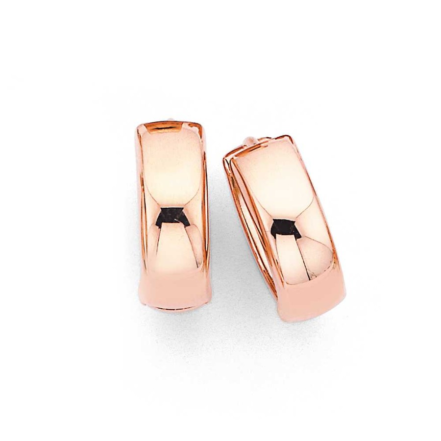 Earrings Pascoes | 9Ct 14Mm Rose Gold Huggies