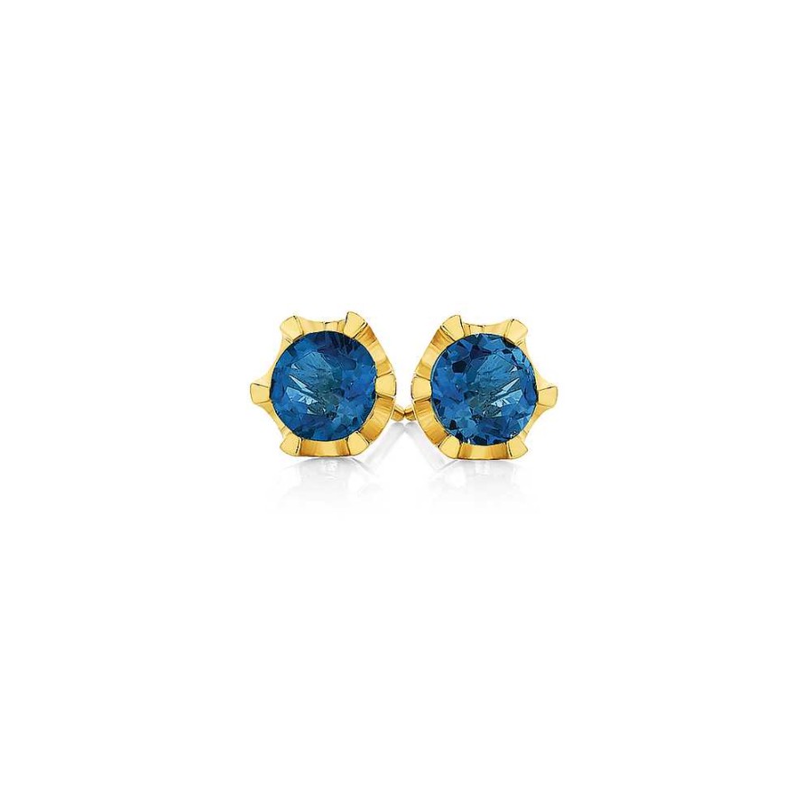 Earrings Pascoes | 9Ct London Blue Topaz Stud Earrings