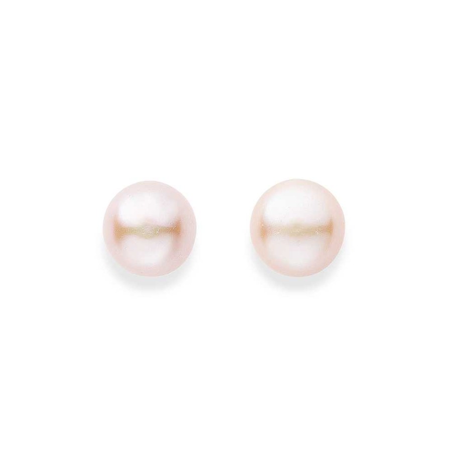 Earrings Pascoes | Sterling Silver 8Mm Rose Freshwater Pearl Studs