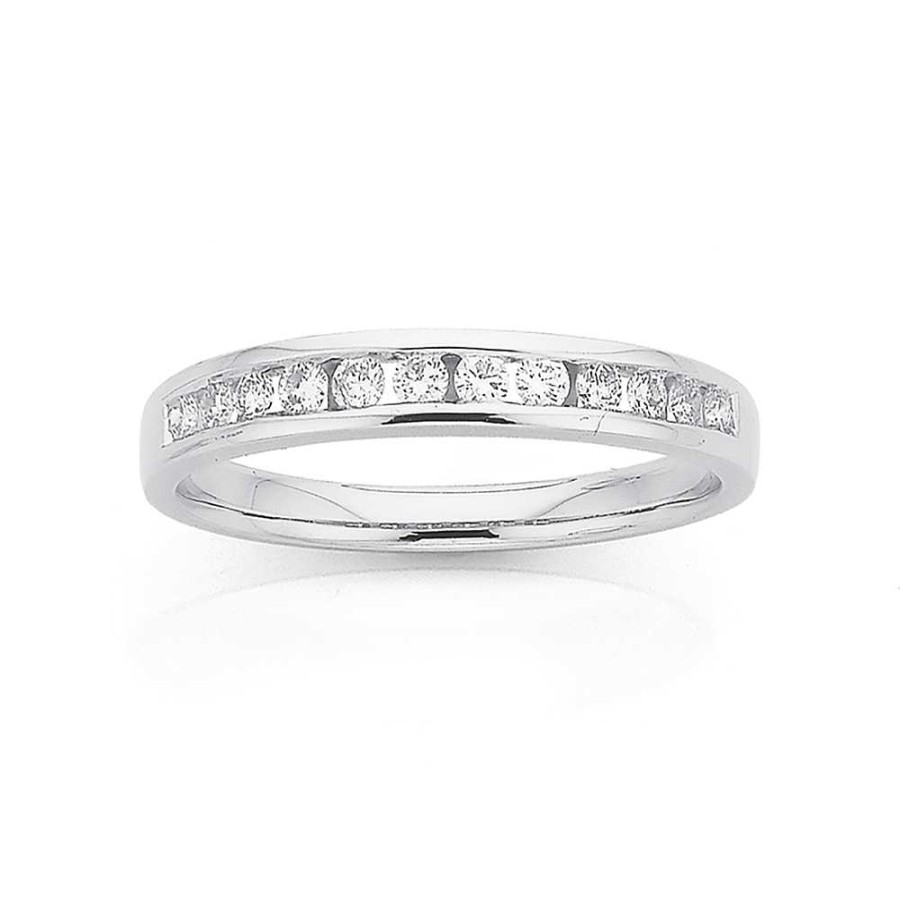 Rings Pascoes | 9Ct White Gold Diamond Eternity Ring Tdw=.26Ct