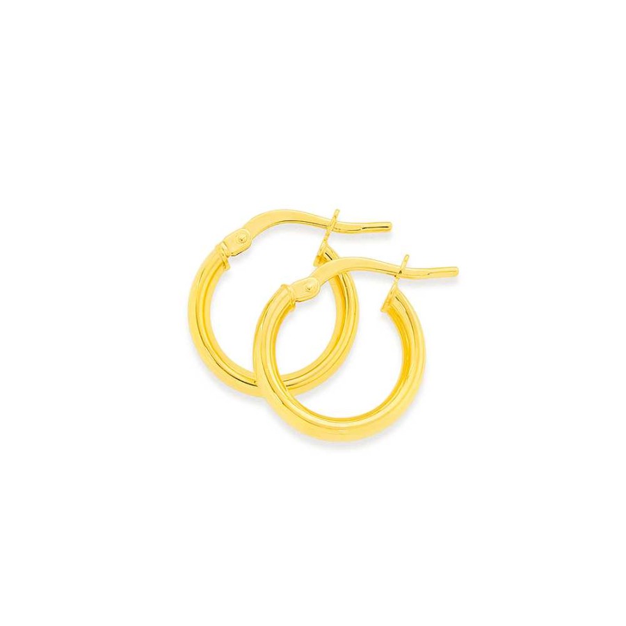 Earrings Pascoes | 9Ct 10Mm Half Round Hoop Earrings