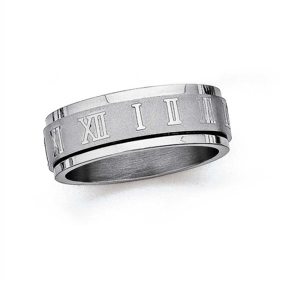 Rings Pascoes | Chisel Stainless Steel Roman Numeral Ring (Size X)