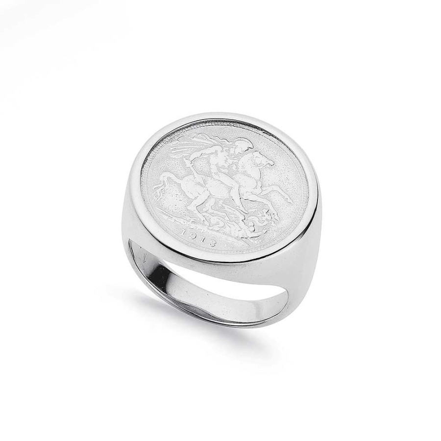 Rings Pascoes | Sterling Silver Replica Coin Ring Size W