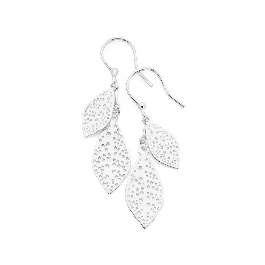 Earrings Pascoes | Sterling Silver Leaves Drop Earrings