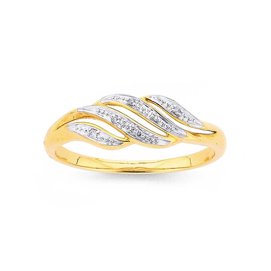 Rings Pascoes | 9Ct, Diamond Multi Wave Dress Ring