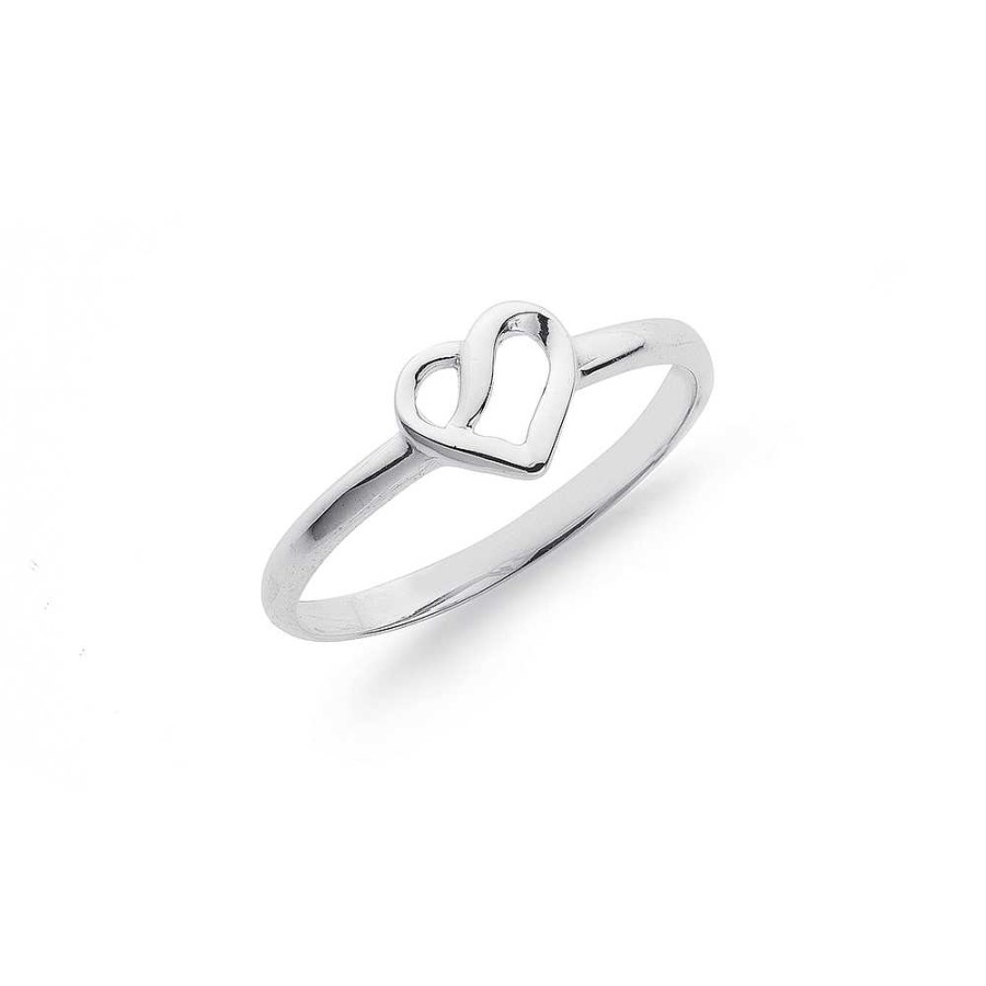 Rings Pascoes | Sterling Silver Open Heart Infinity Ring Size N