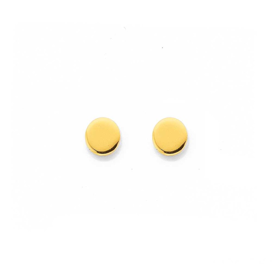 Earrings Pascoes | 9Ct Plain Disc Stud Earrings