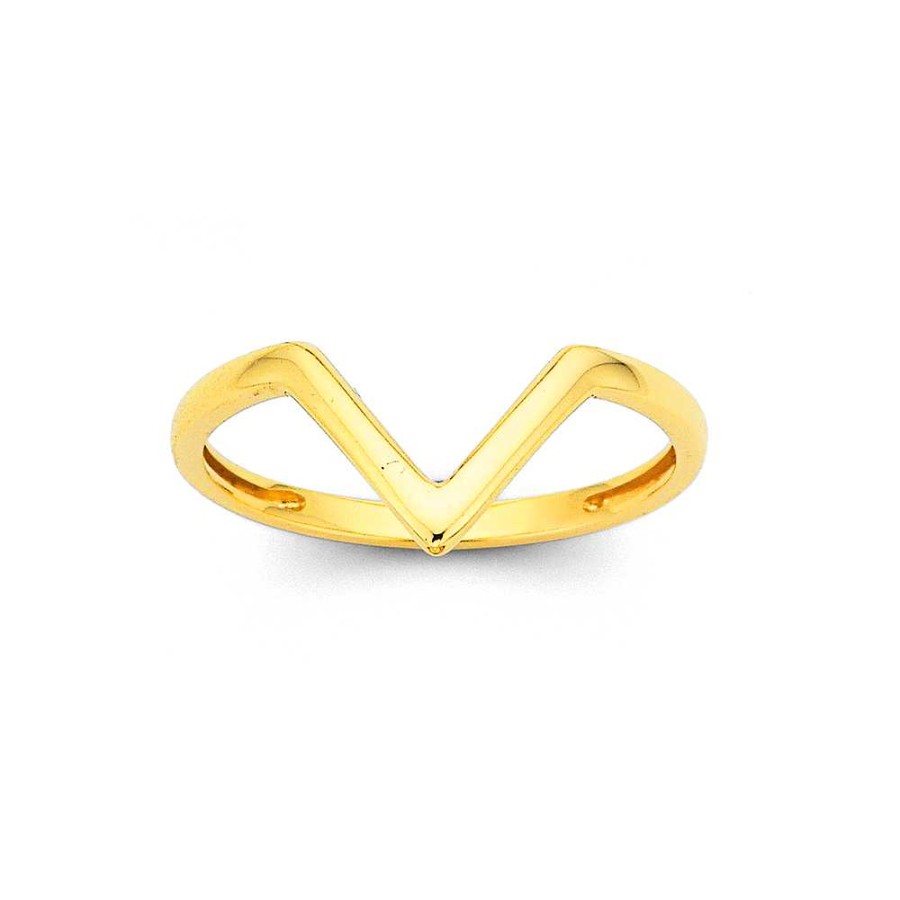 Rings Pascoes | 9Ct Gold Chevron 'V' Ring