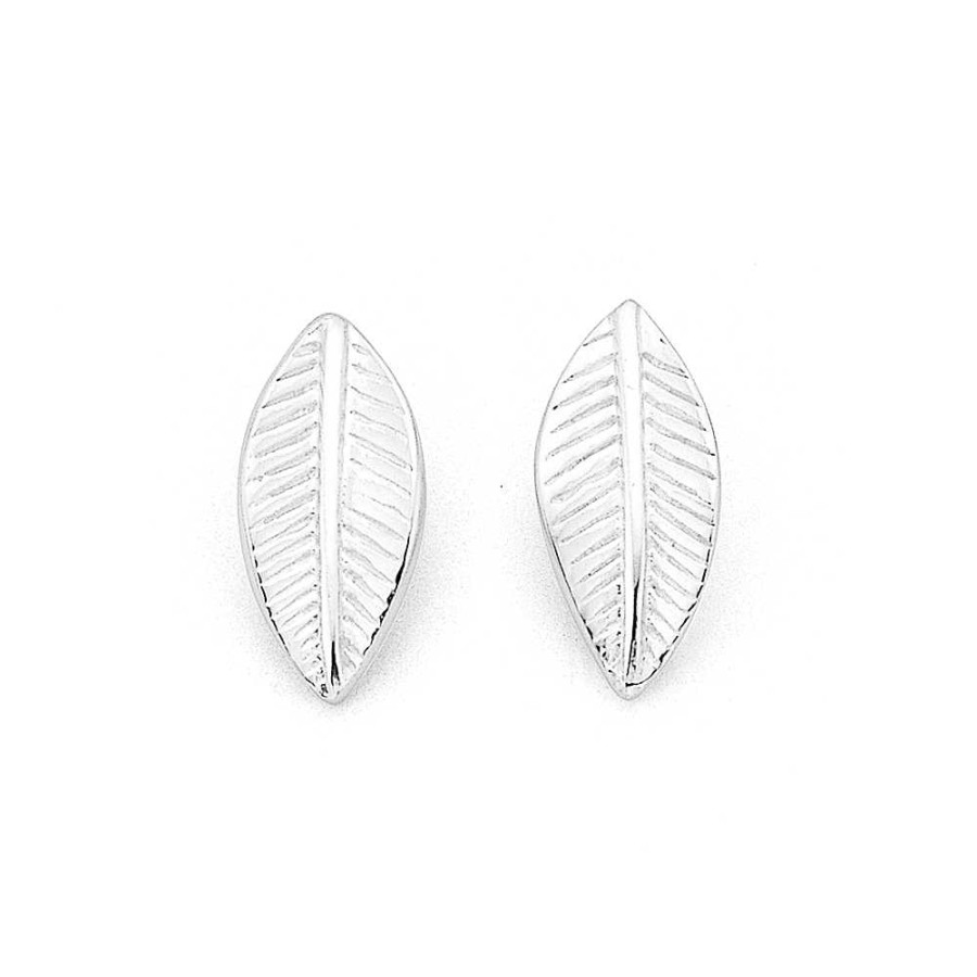 Earrings Pascoes | Sterling Silver Leaf Studs