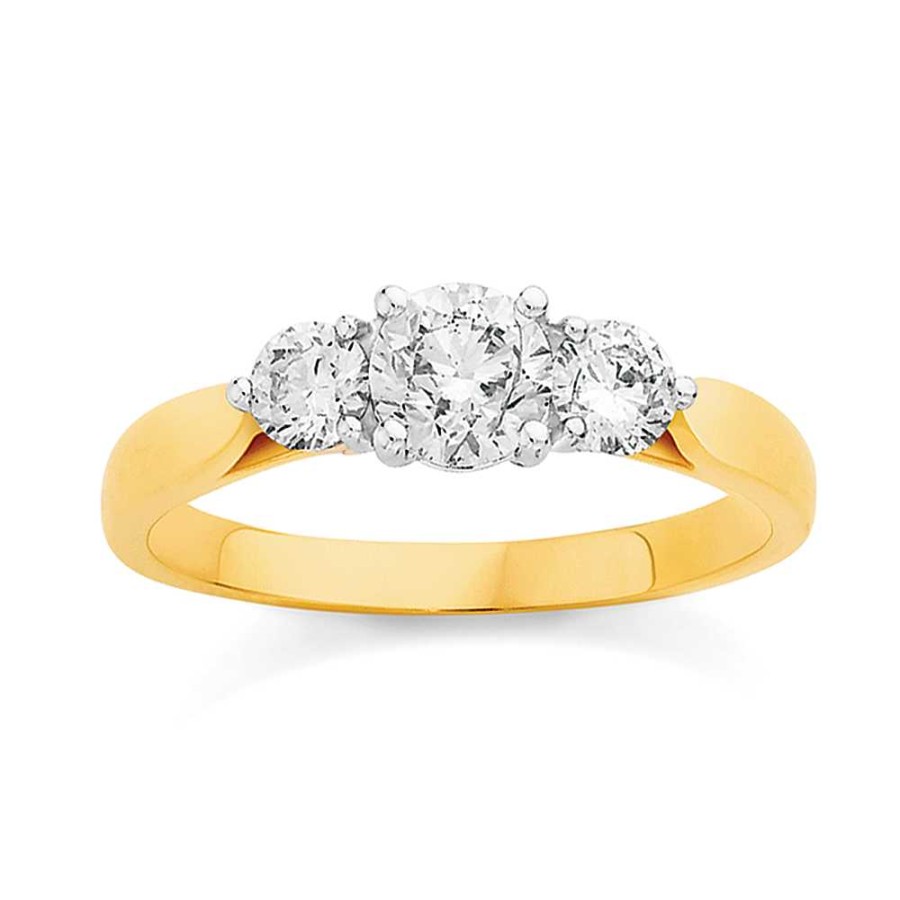 Rings Pascoes | 18Ct Gold Diamond Trilogy Ring