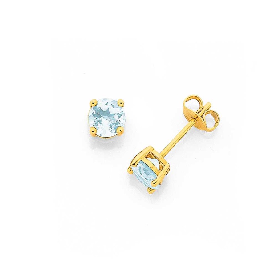 Earrings Pascoes | 9Ct Aquamarine Stud Earrings