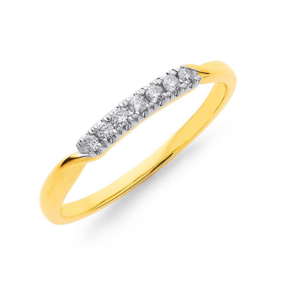 Rings Pascoes | 9Ct Gold Diamond Claw Band