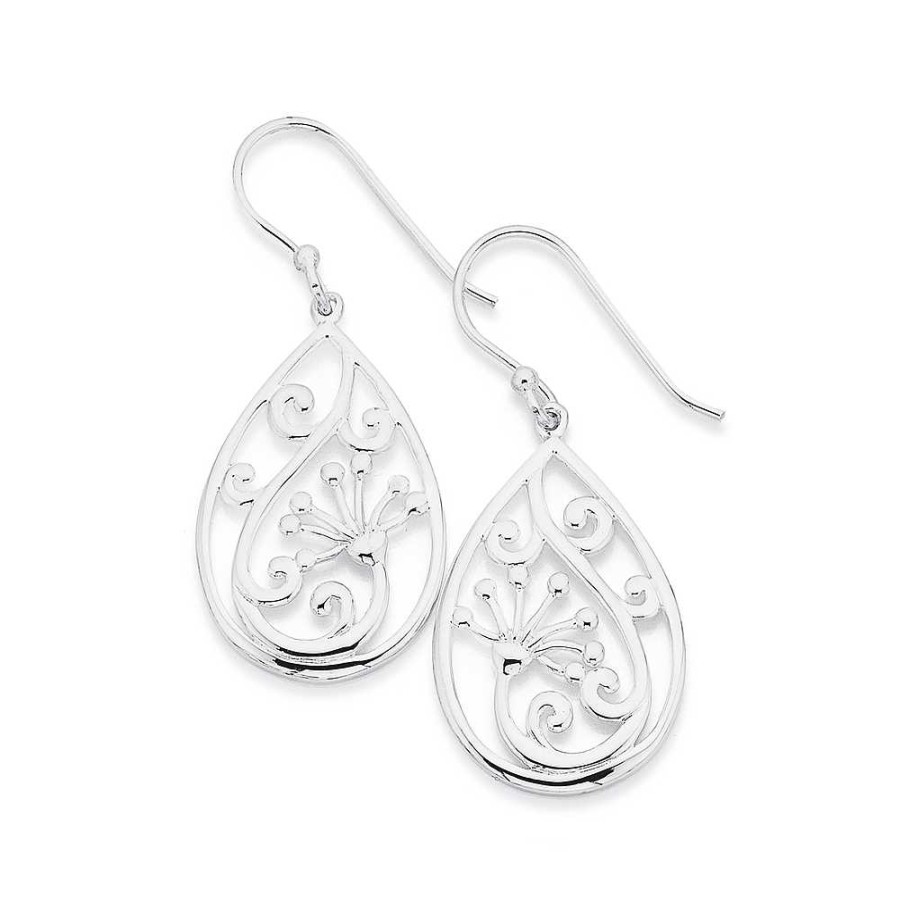 Earrings Pascoes | Sterling Silver Pohutukawa & Koru Earrings