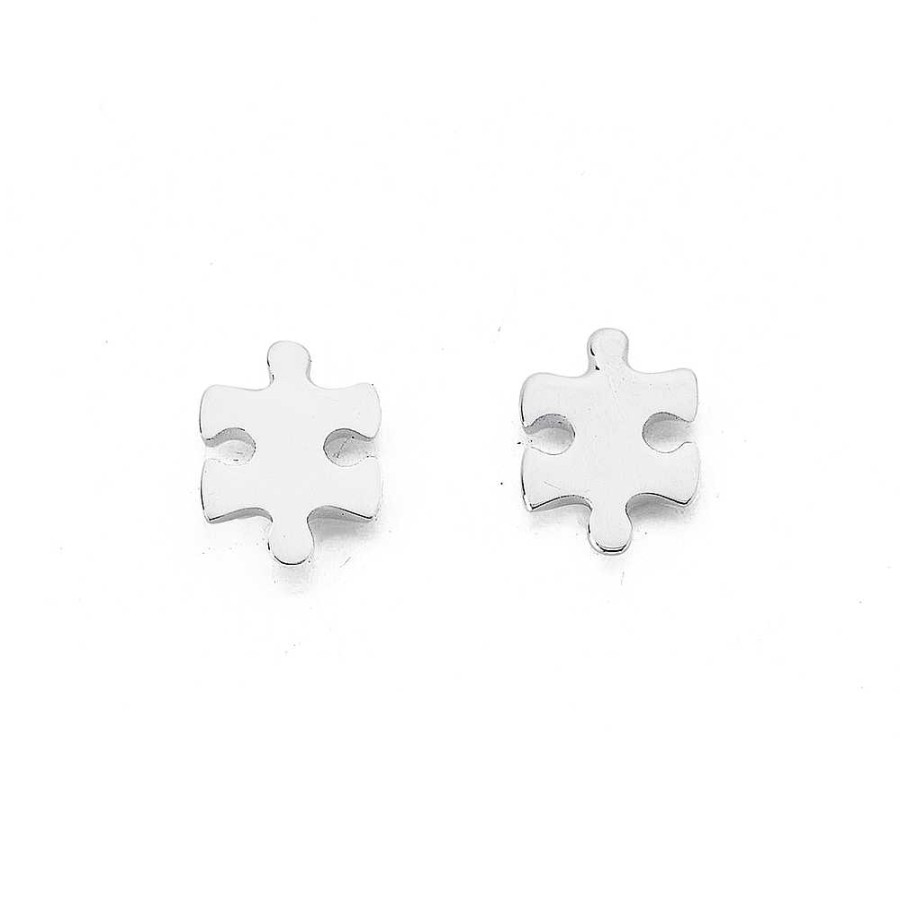 Earrings Pascoes | Sterling Silver Puzzle Piece Studs