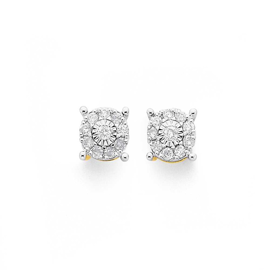 Earrings Pascoes | 9Ct, Diamond Amazing Look Stud Earrings