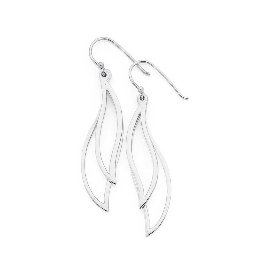 Earrings Pascoes | Sterling Silver Leaf Drop Earrings