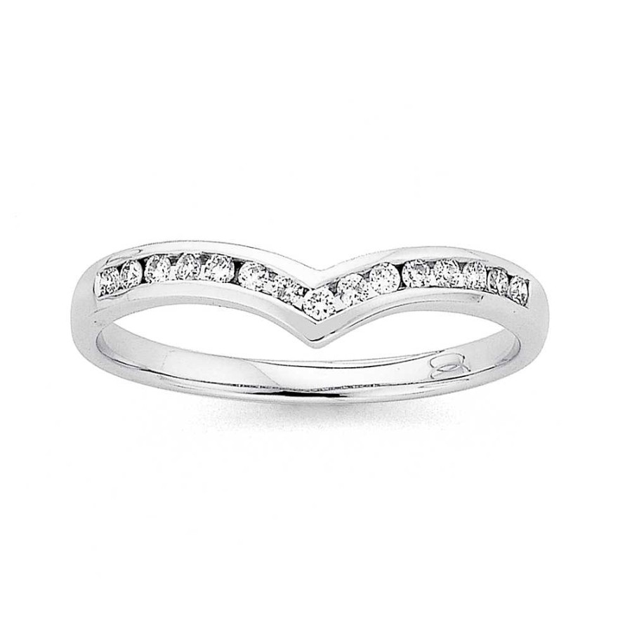 Rings Pascoes | 9Ct White Gold Diamond Ring Tdw=.15Ct (Size T)