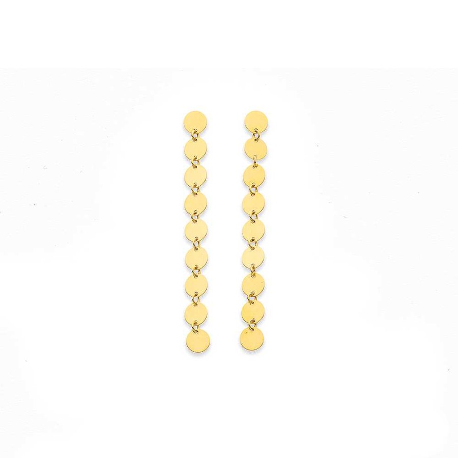 Earrings Pascoes | 9Ct Multi Disc Drop Earrings