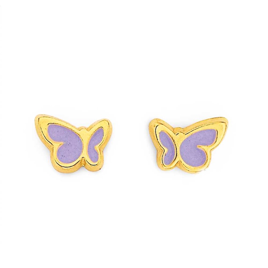 Earrings Pascoes | 9Ct Enamel Butterfly Studs