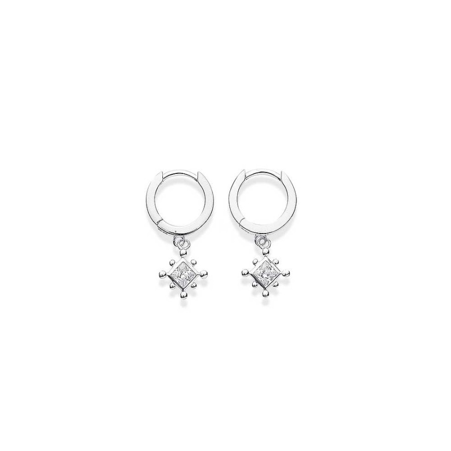 Earrings Pascoes | Sterling Silver Cubic Zirconia Huggies