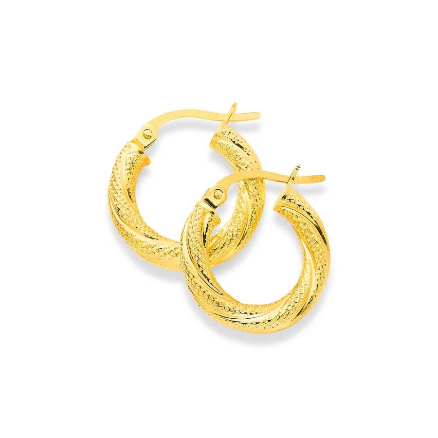 Earrings Pascoes | 9Ct 10Mm Twist Hoops