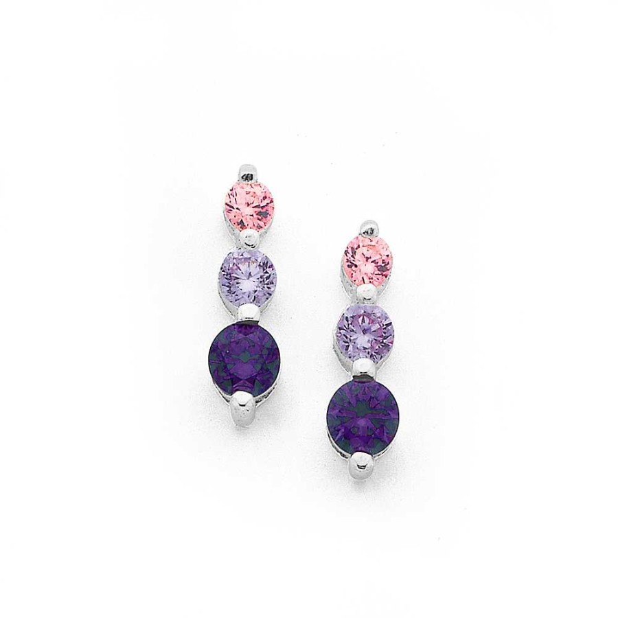 Earrings Pascoes | Sterling Silver Cubic Zirconia Earrings