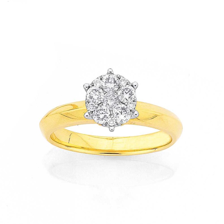 Rings Pascoes | 9Ct, Diamond Cluster Dress Ring