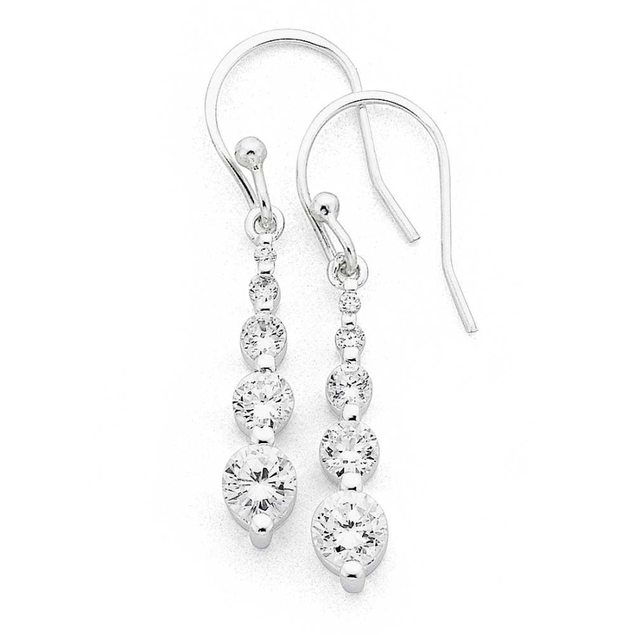 Earrings Pascoes | Sterling Silver Cubic Zirconia Earrings