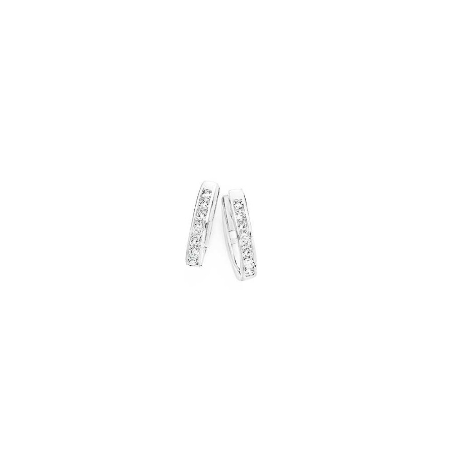 Earrings Pascoes | Sterling Silver Cubic Zirconia Huggies