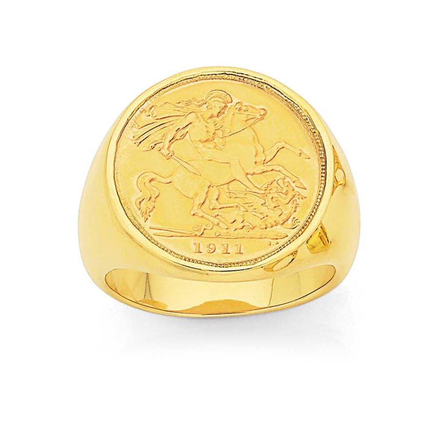 Rings Pascoes | 22Ct Half Sovereign In 9Ct Ring